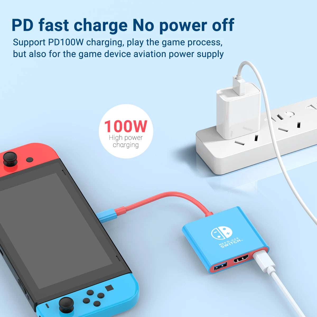 ADAPTADOR NINTENDO SWITCH 4K TIPO C 100W