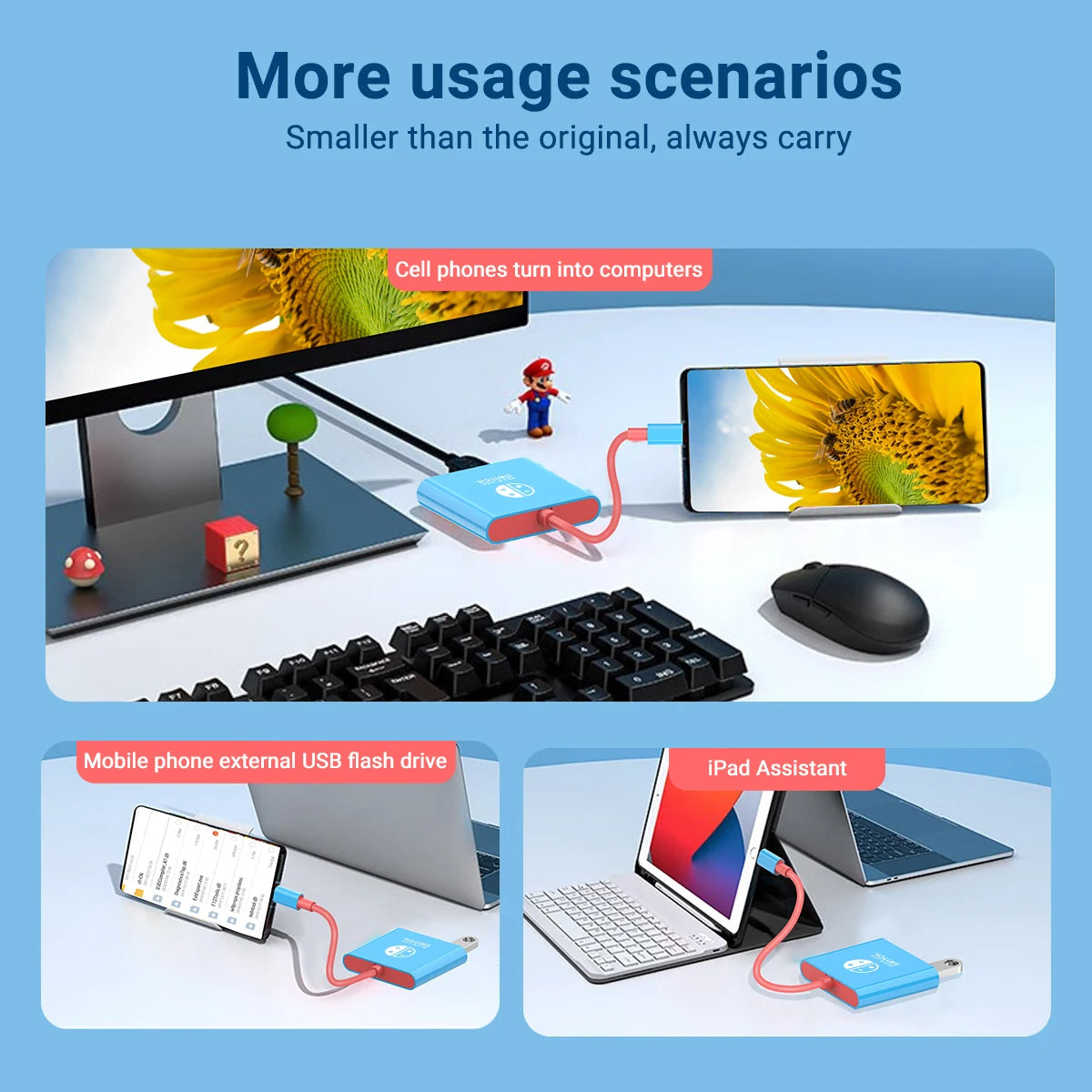 ADAPTADOR NINTENDO SWITCH 4K TIPO C 100W