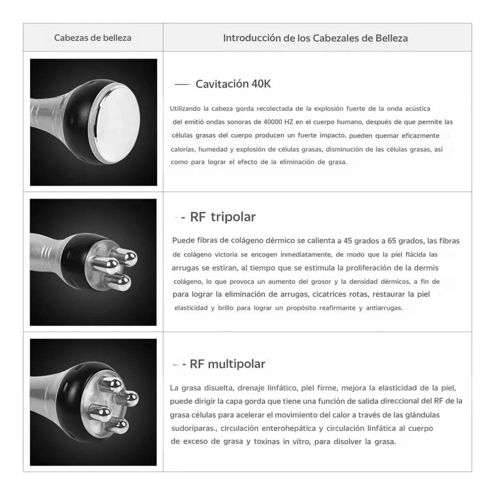 CAVITADOR RADIOFRECUENCIA 3 EN 1 40K